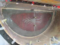 Installation of plastic caps to protect the internals from abrasive and coating