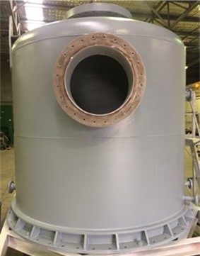 Vessel after blasting and coating